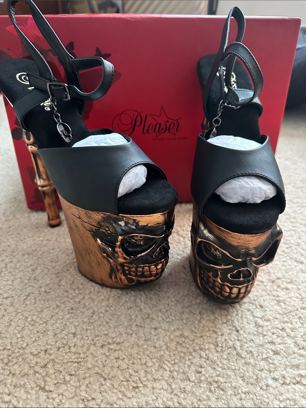 Pleaser Brown Platform High Heel Sandals